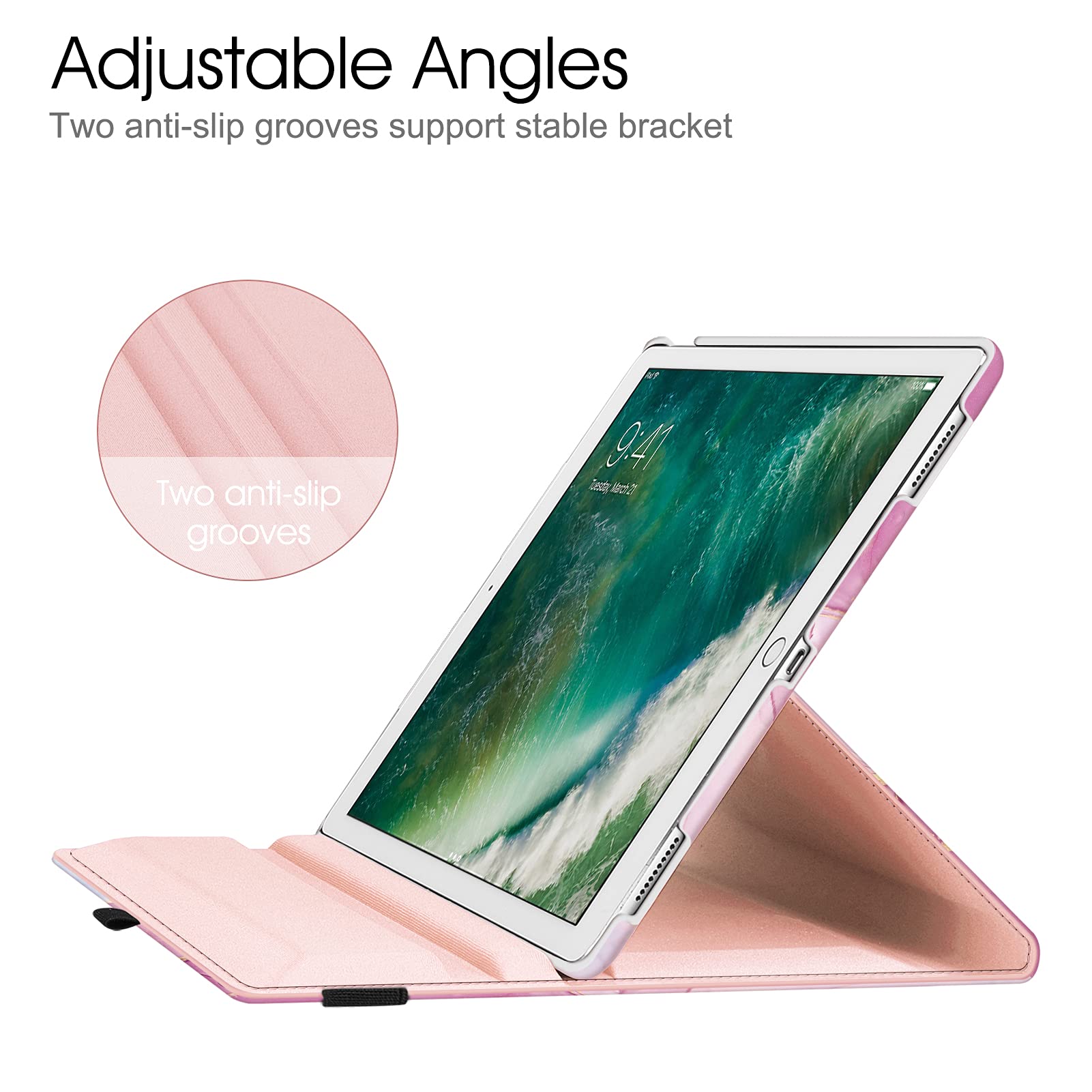 Étui Multi-angles Fintie Pour IPad Pro 12,9" (2017/2015) - Portefeuille Avec Support, Porte-crayon, Veille Automatique