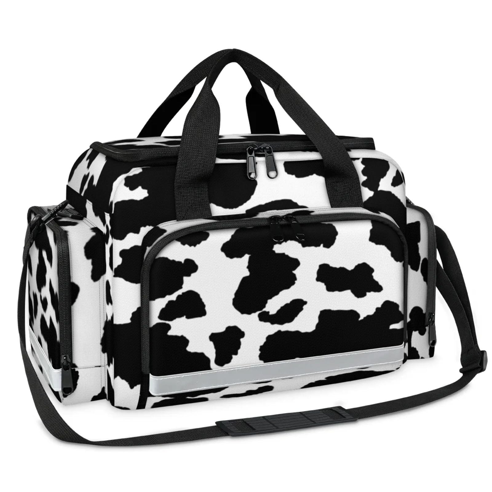 GzLeyigou First Aid Bags Empty, Animal Cow Print Emergency Bag First Aid Kit Multiple Compartment Kit Carrier On Call Trauma Bag For Paramedics Emergency Medical Supplies Kit