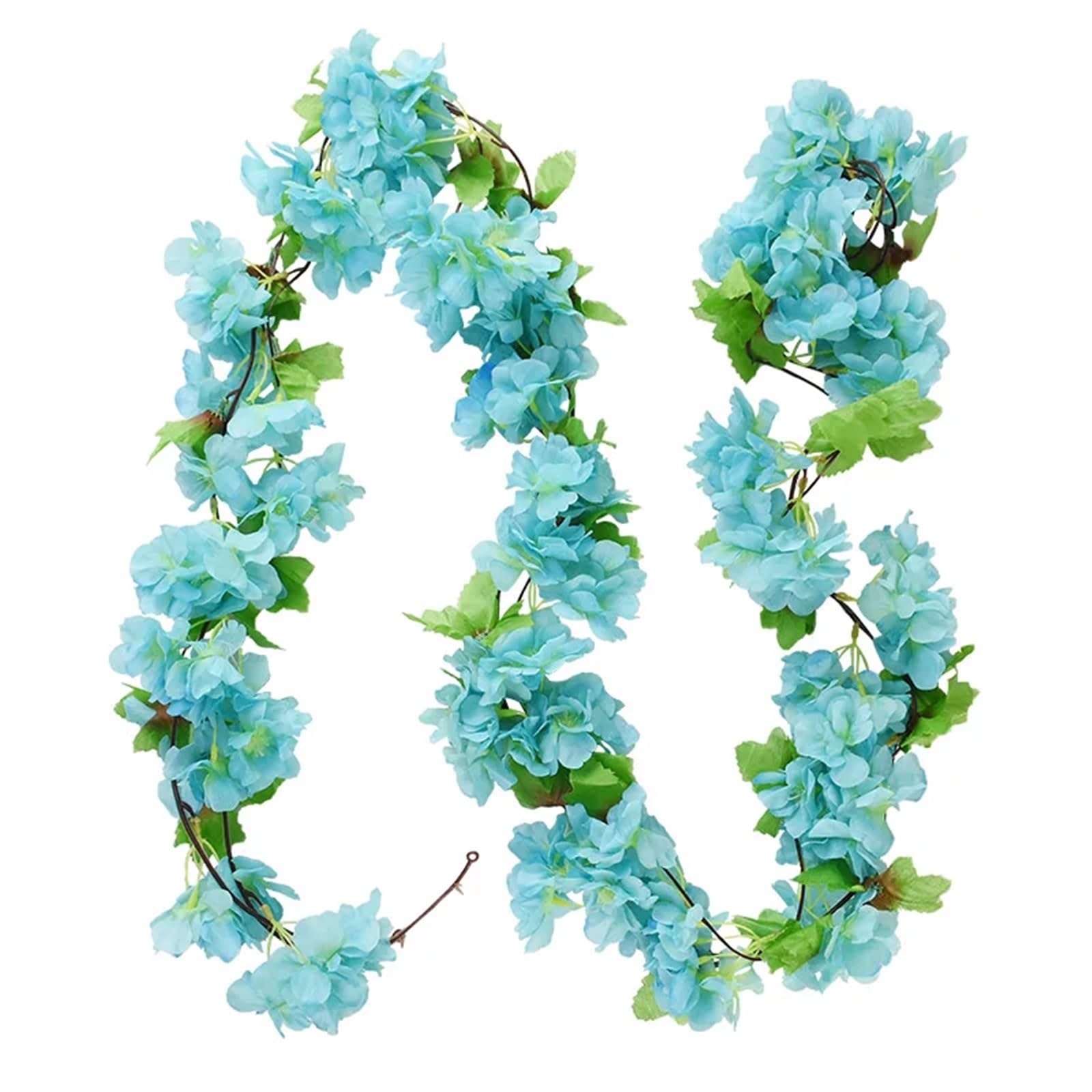 NDSJAIE Artificial Flower Vine 180cm Fake Ivy Wisteria Flowers Artificial Plant Vine Garland for Room Garden Decorations Wedding Arch Baby Shower Floral Decor For decoration(230cm G06)
