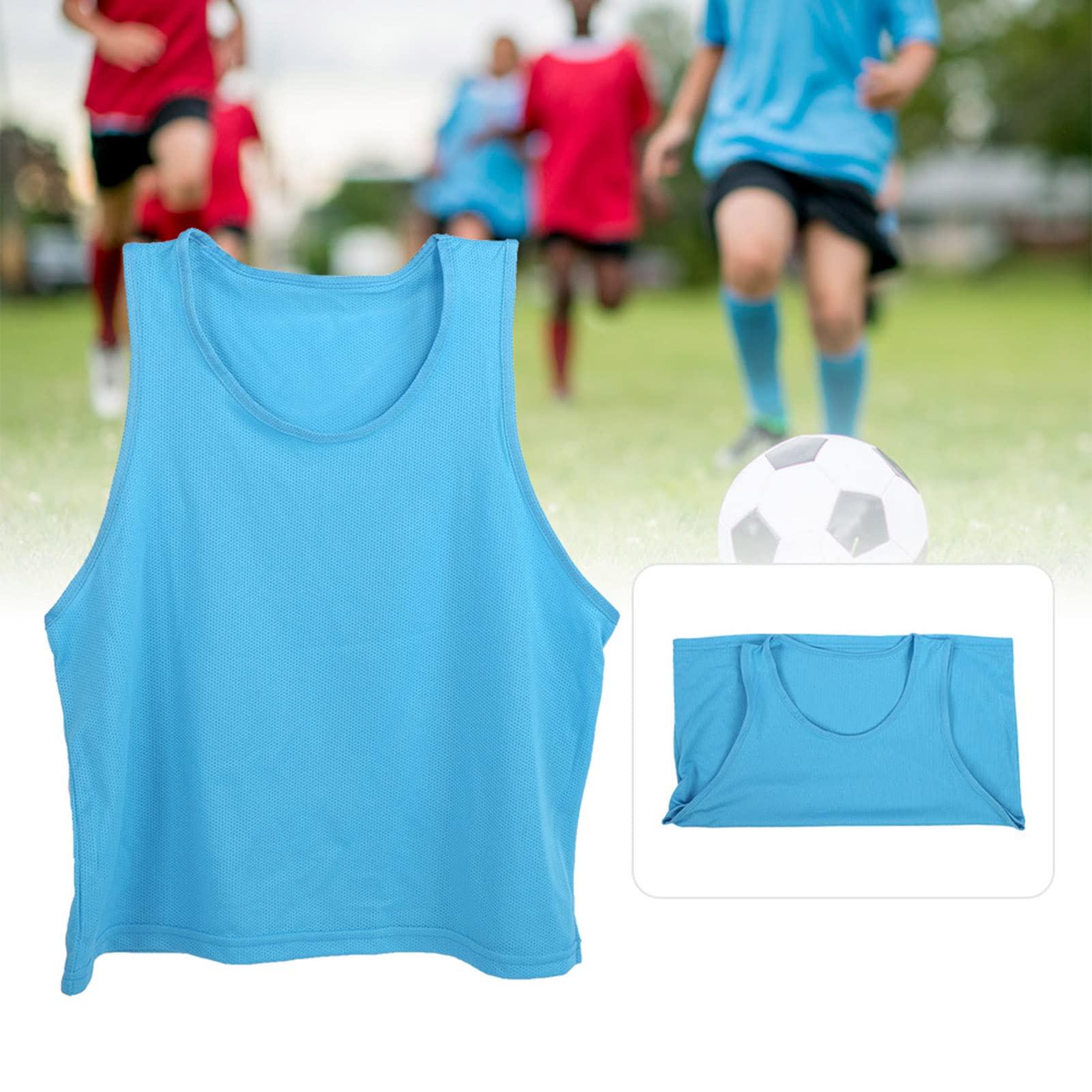 Fockety 12 Pezzi Maglia Calcio Giovanile, Leggera Asciugatura Rapida | Gilet in rete di nylon traspirante per allenamenti di basket e calcio per bambini, attrezzatura sportiva all\'aria aperta