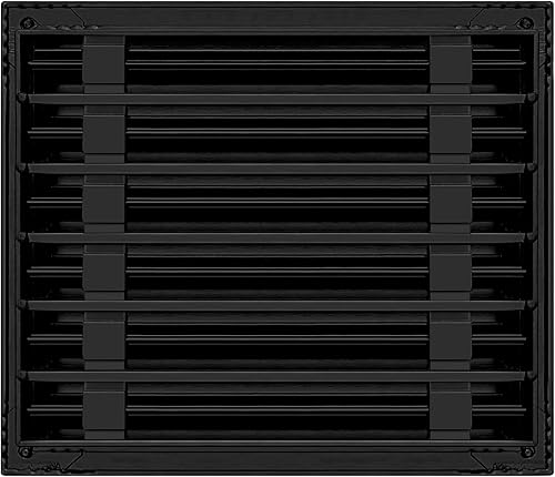 Miniatura 2 de BUILDMART - Cubierta de ventilación de CA moderna de 14x12 - Ventilación de aire negra decorativa - Difusor de ranura lineal estándar - Rejilla de