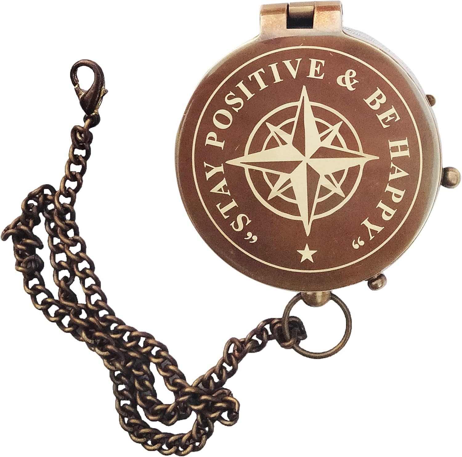 TSWO Let your Heart...Motivational Quote Engraved Compass Personalized, Brass Pocket Compass Gifts for Men, Gift for Son, Baptism Gifts, Birthday Gifts, Graduation Gifts, Back to School Gifts