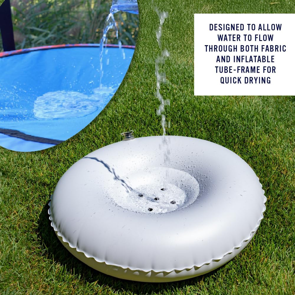 26” AIR Swing Safe Round Outdoor Saucer Tree Swing for Toddlers & Kids - Ideal for Backyard, Indoor Playroom, Playset, or Treehouse - Adjustable 360 Rotation & Regular Modes - Blue/Red