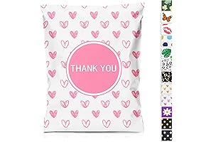 JinRuiKJ Pink Heart Printed Poly Mailer 10x13 100 Pack Shipping Bags for Clothing