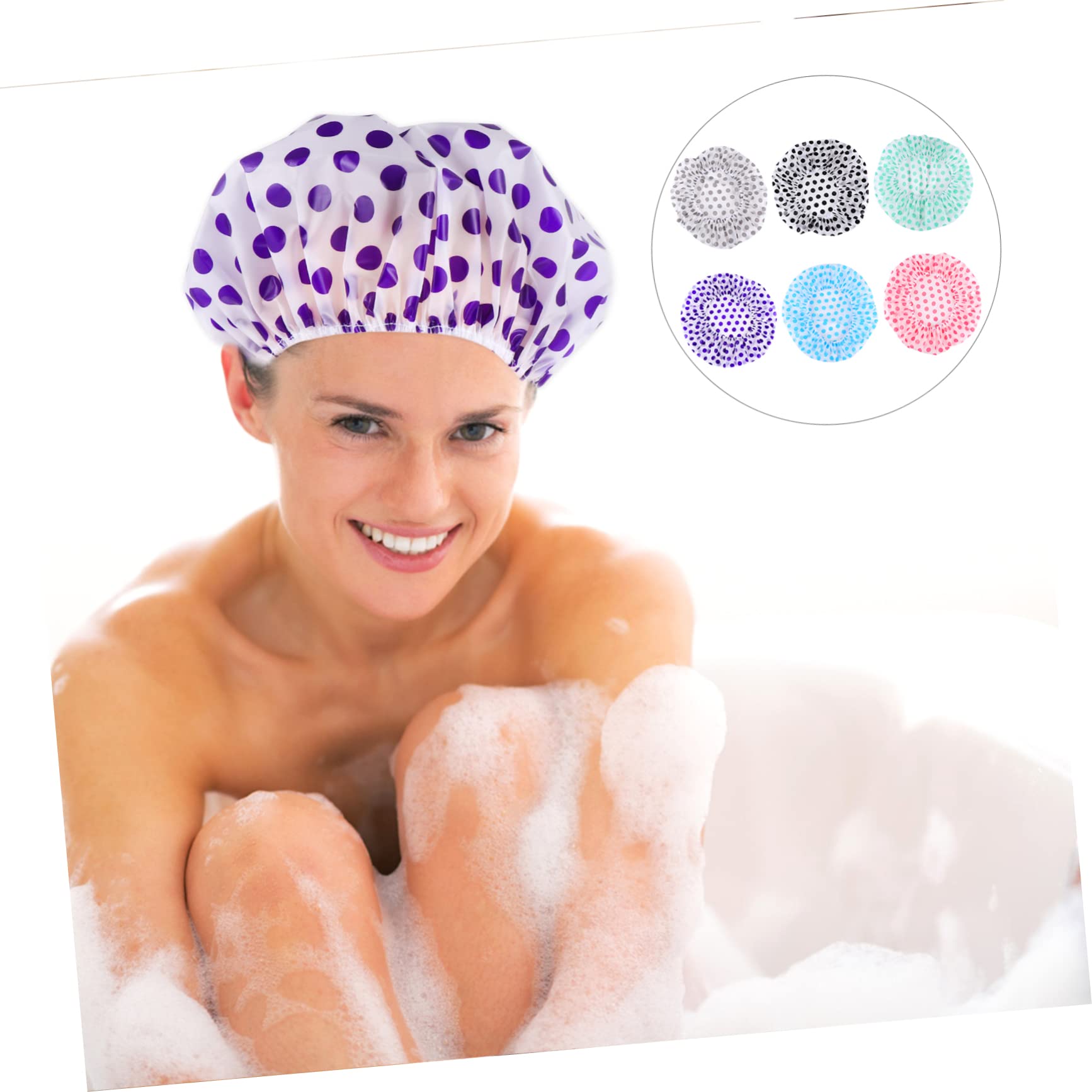 Healeved 18piezas Gorros De Ajustables Impermeables Reutilizables Para Baño Cocina y Spa Diseño Puntos Protección Efectiva Del Cabello