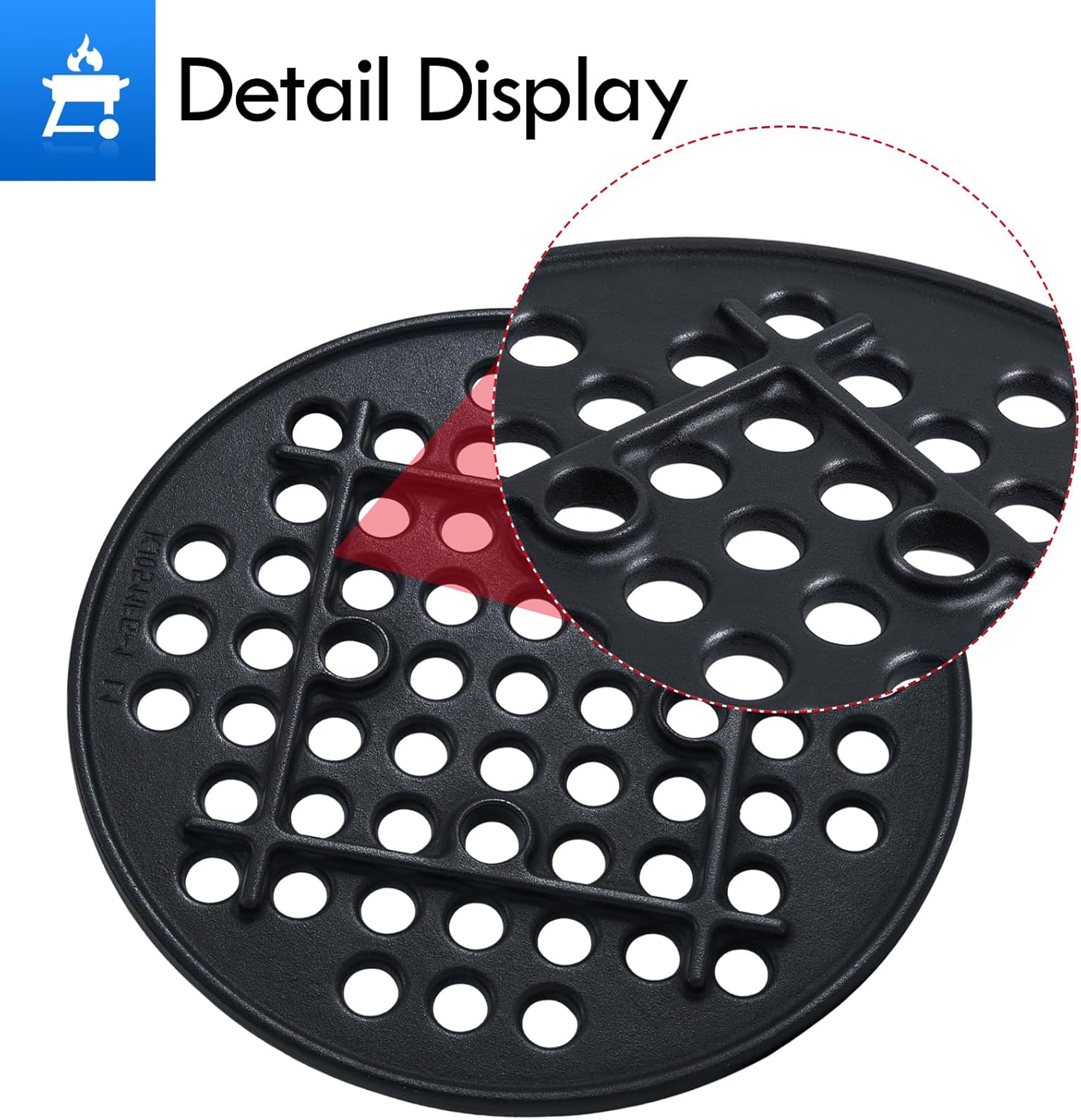 BJ-MFGC Cast Iron Fire Grate Replacement Parts for Kamado Joe 24 Inch Big Joe I II Pro Joe Series 11.5in Charcoal Grate Coal Plate BJ24RH BJ24RHC BJ24NRHC PJ24NRHC Ceramic Grill Accessories