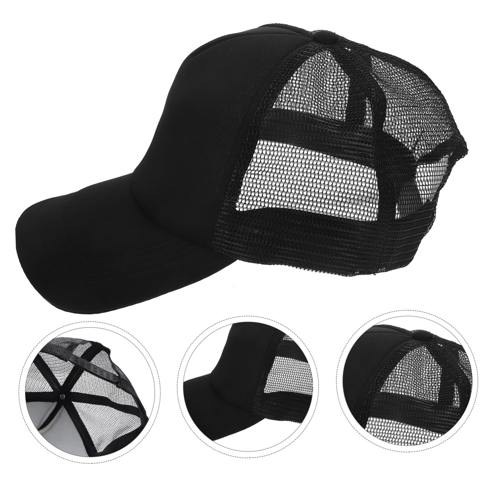 Cappello di Sublimazione Cappello da Baseball Fai da Te Cappelli di Sublimazione Cappellini da Baseball Fai da Te Berretti da Baseball Vuoti Cappelli Fai da Te PVC Black