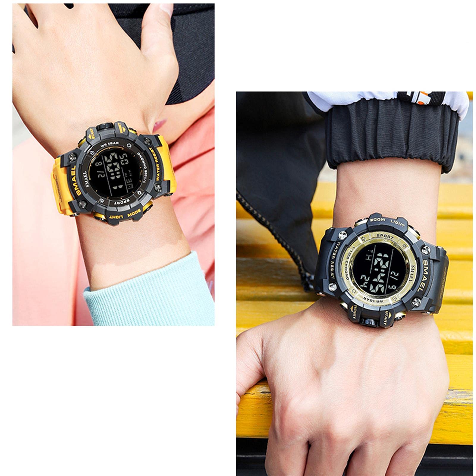 Montre De Sport Electronique Digitale Étanche pour Homme Militaire Montres De Sport Extérieur Multifonction Chronographe À Quartz Numérique