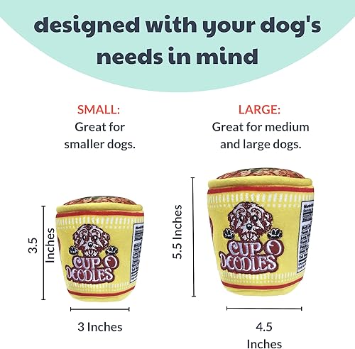 Miniatura 4 de Lulubelles Power Plush  Cup O Doodles pequeño  Juguete para perro con chirriador  Regalo divertido para perro  Divertido duradero y seguro  Juguetes