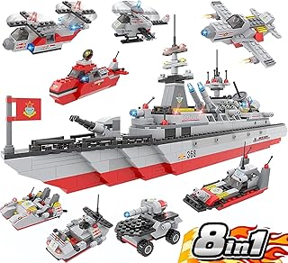 EP EXERCISE N PLAY Military Battle Ship Boat Building Block, Creative Gift for Boys Girls Aged 6+ (Military Battleship)