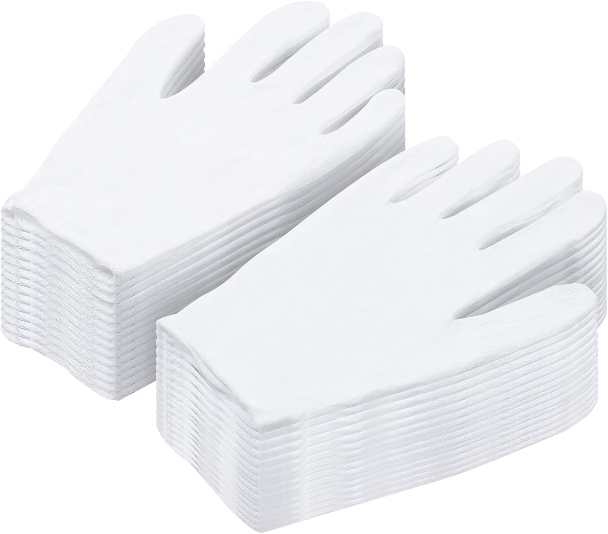Cotton Gloves for Dry Hands, Paxcoo 20 Pairs Large White Cotton Gloves for Cosmetic Moisturizing and Inspection
