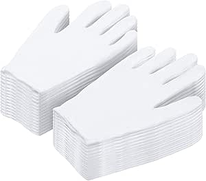 Cotton Gloves for Dry Hands, Paxcoo 20 Pairs Large White Cotton Gloves for Cosmetic Moisturizing and Inspection