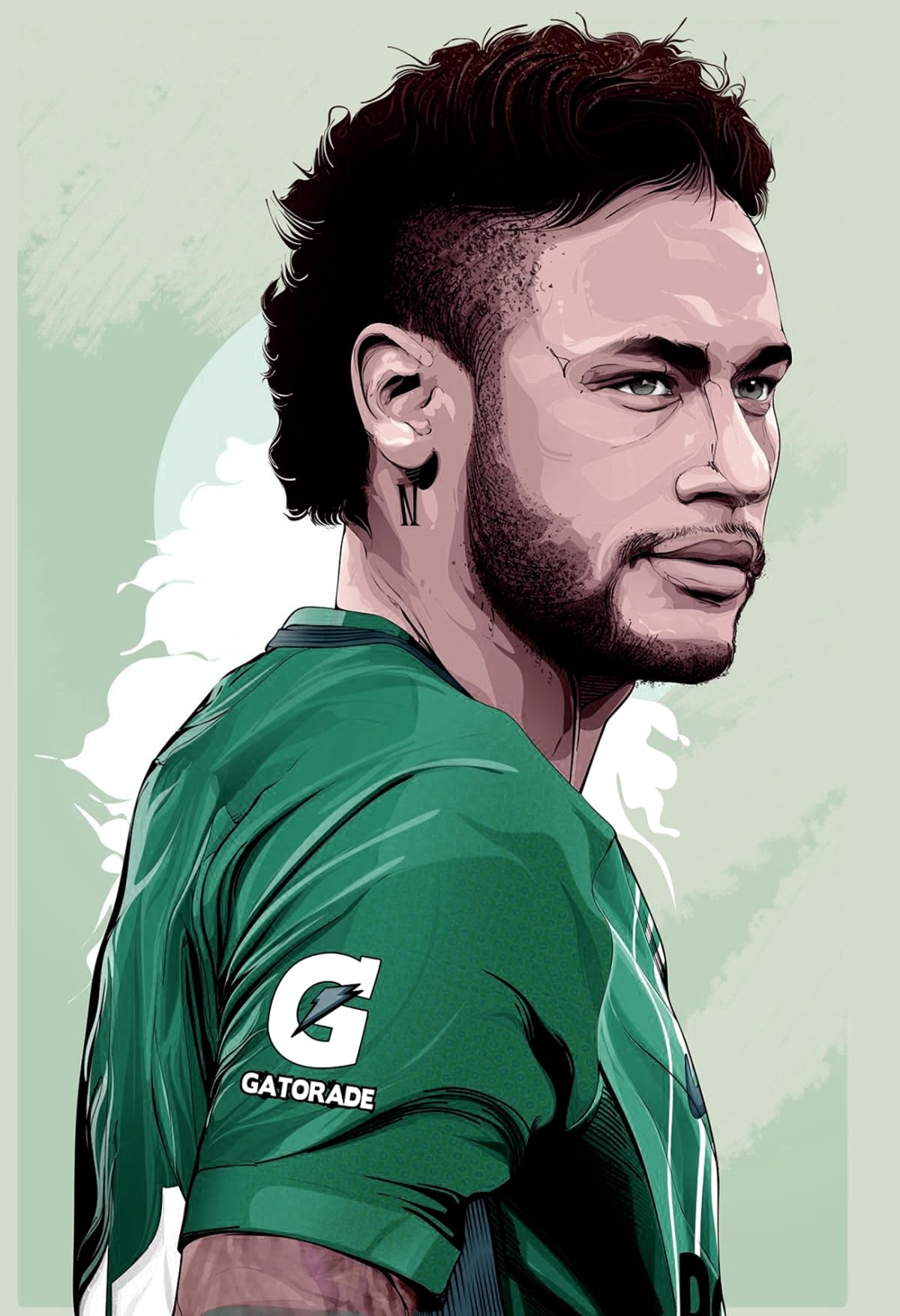 Vcreate Decor Sports Naymar Jr Wall Sticker & Decal,Size- 45 Cm X 30 Cm