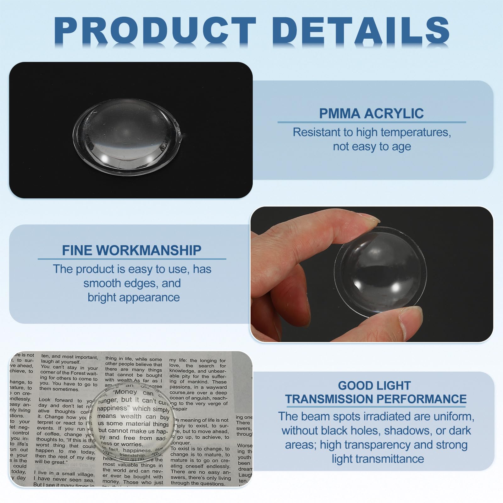 PATIKIL Diameter 38mm Flat Convex Lens - Image 3