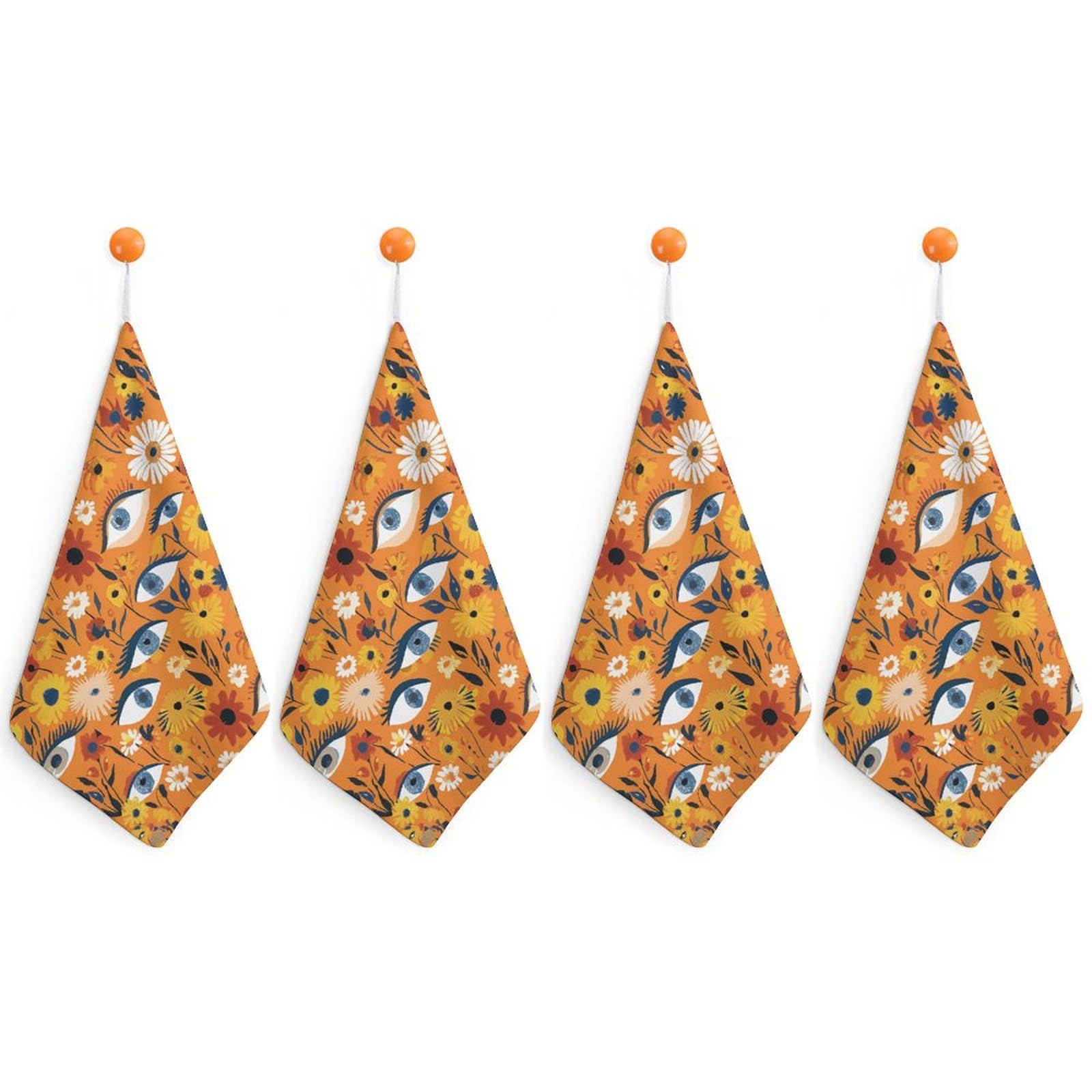 Serviette de bain à séchage rapide en microfibre douce motif fleuri x4