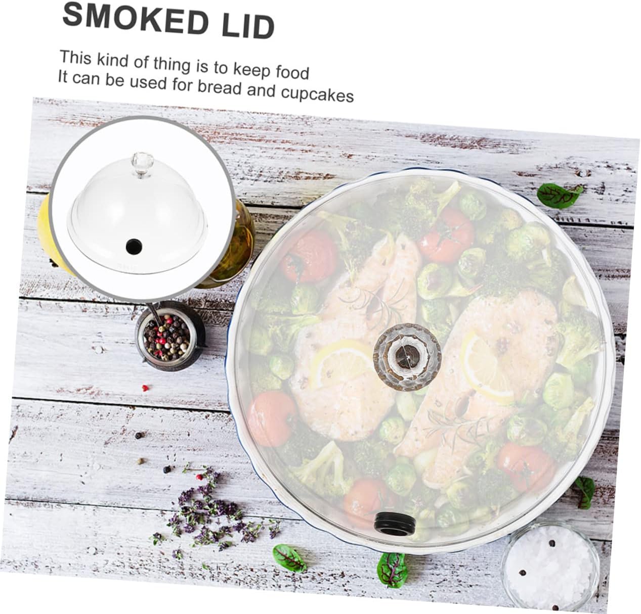 2pcs Transparent Smoky Food Covers Protective Cloche for Cakes and Snacks Heat Cold Resistant for Buffets Weddings and Holiday Meals