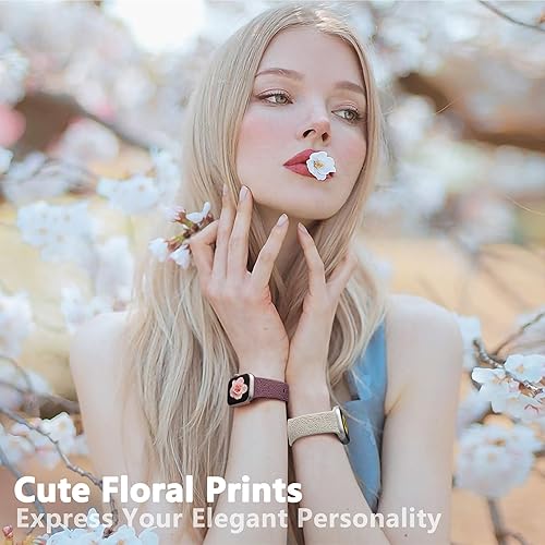 Miniatura 2 de Paquete de 6 correas con grabado floral compatibles con Apple Watch Band de 1.732 pulgadas, 1.575 pulgadas, 1.494 pulgadas, 1.654 pulgadas, 1.614