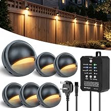 HIBOITEC Dimmable Garden Fence Lights Mains Powered, Timer ＆ Photocell