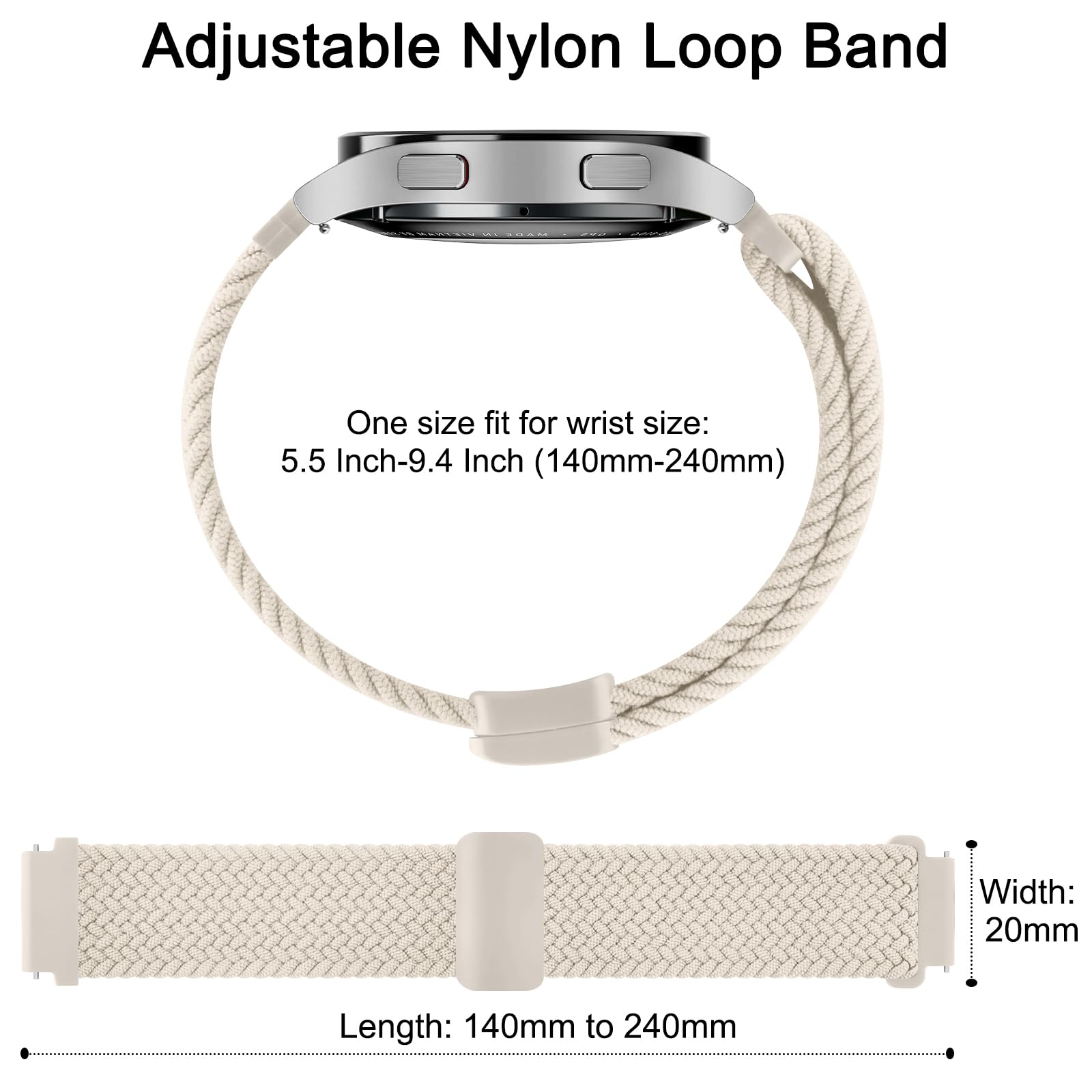 Oumida Magnet-Armband Aus Nylon Für Garmin Vivoactive 5, Venu Sq & Mehr – Dehnbar, Atmungsaktiv, Einfach Zu Wechseln