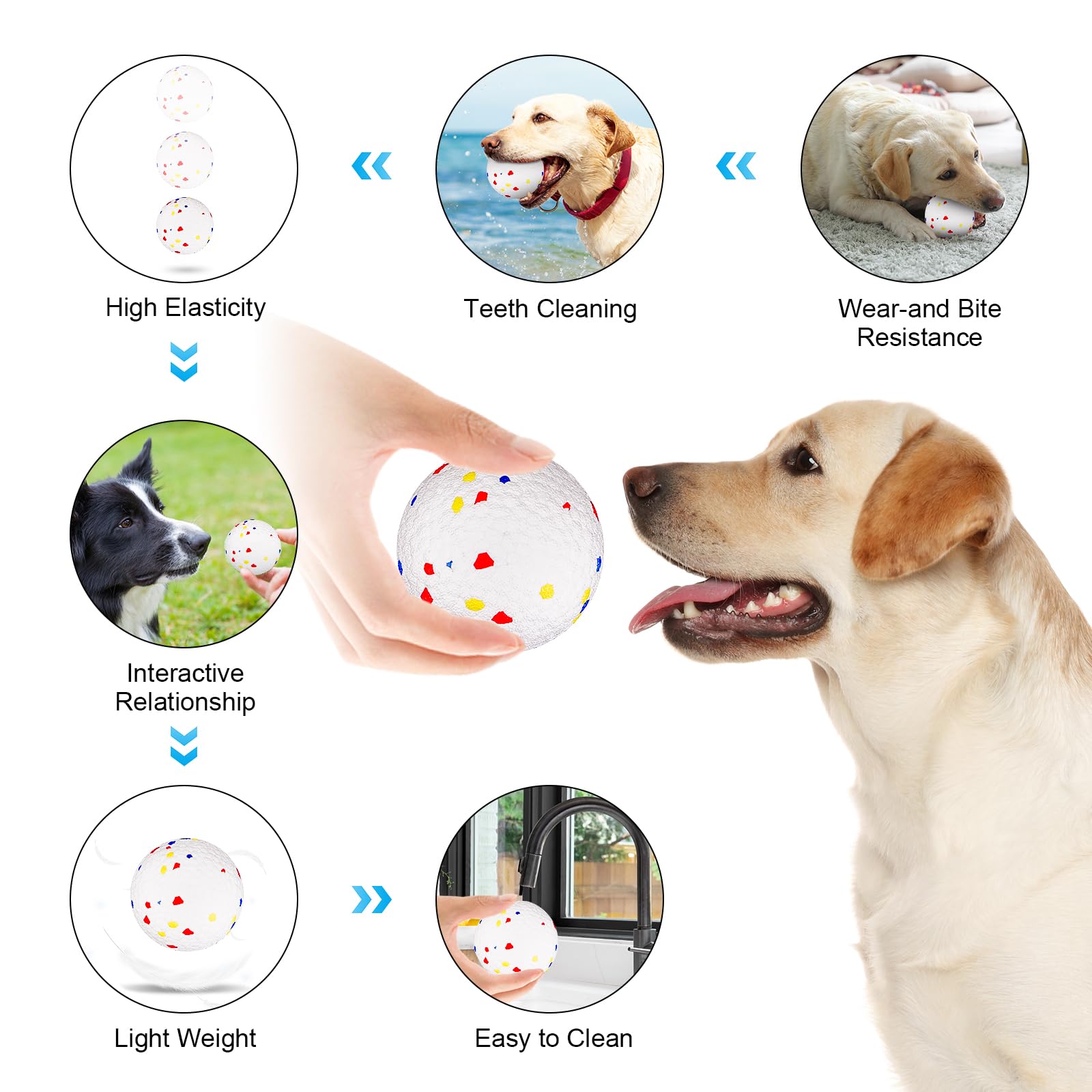 Beowanzk Indestructible Dog Ball Toys for Small Medium Dogs Strong Dog Toys for Boredom Moving Dog Ball - Image 3