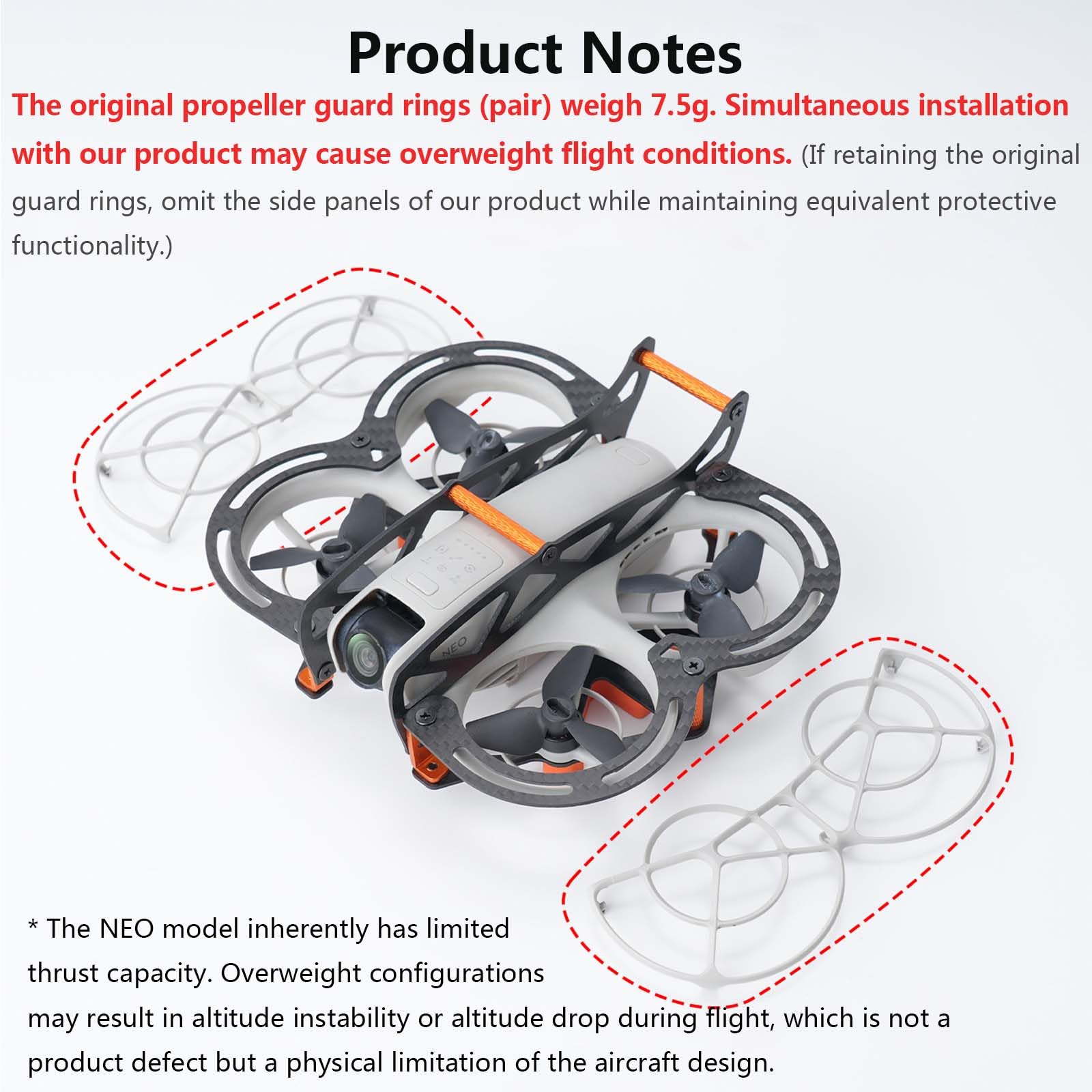 NEO Osłona ochronna drona, gimbal antykolizyjny osłona zderzaka do DJI Neo, opancerzony pokrowiec ochronny z włókna węglowego, kompatybilny z akcesoriami do dronów DJI NEO