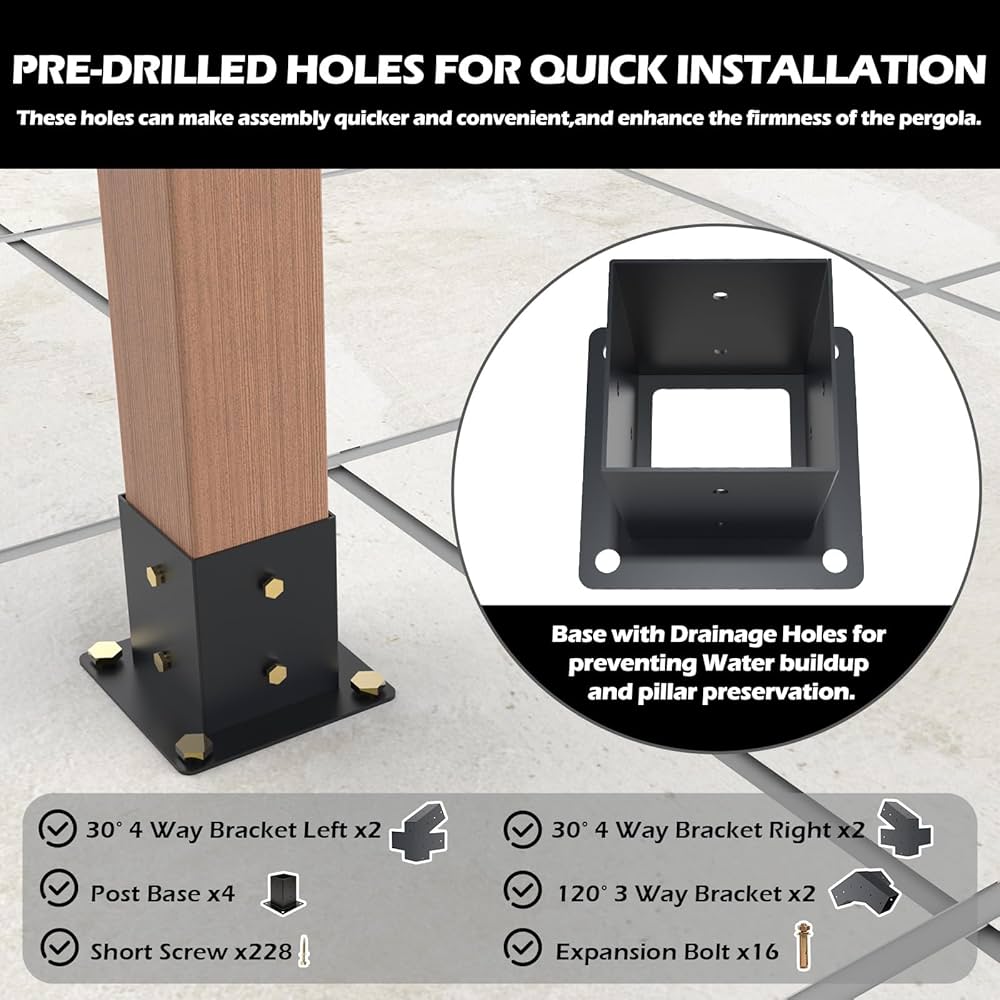 Grehitk (グレハイテク) パーゴラキット 3ウェイ直角コーナー Grehitk (グレハイテク) パーゴラキット ブラケット付き3ウェイ