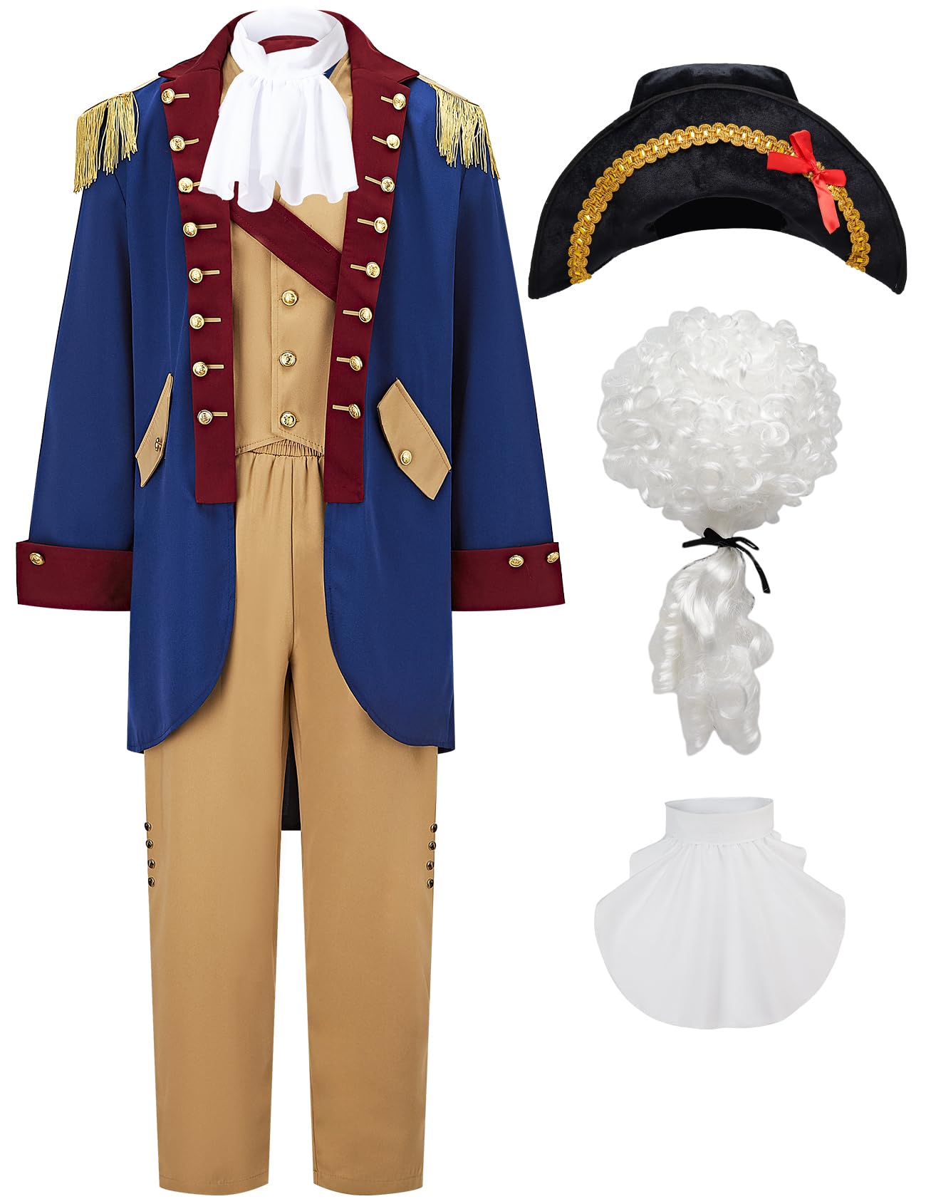 Mens Founding Father Costume Adult Colonial Costume Outfit Revolutionary War General Outfit