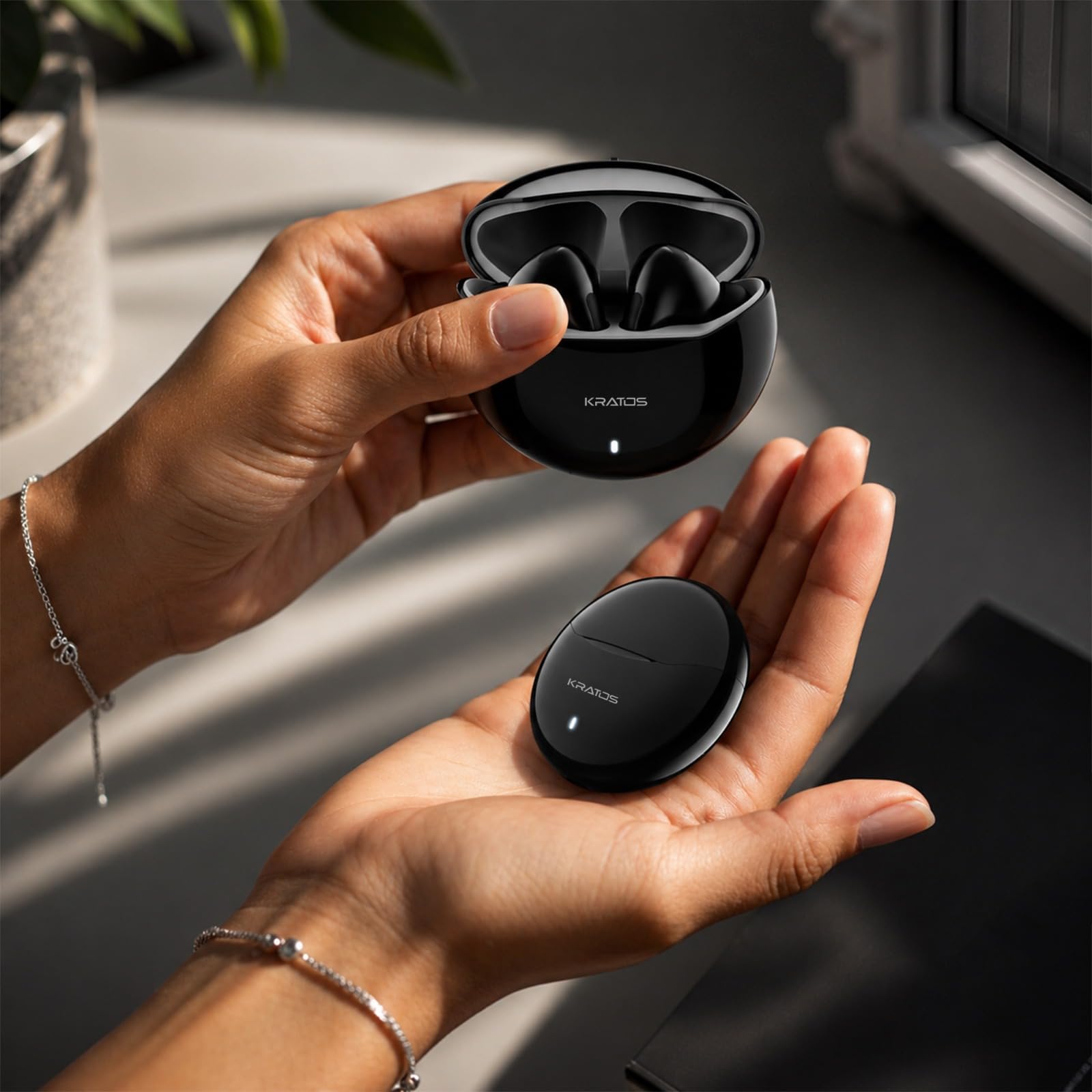 Kratos TW02 Ear Buds Wireless with 60H Playtime, Noise Isolation & Clear Calls, Bluetooth Earbuds with Voice Assistant, Ear Buds with Bluetooth V 5.3 & with Type C Fast Charging, IPX5 TWS Earphones — Amazon image 9