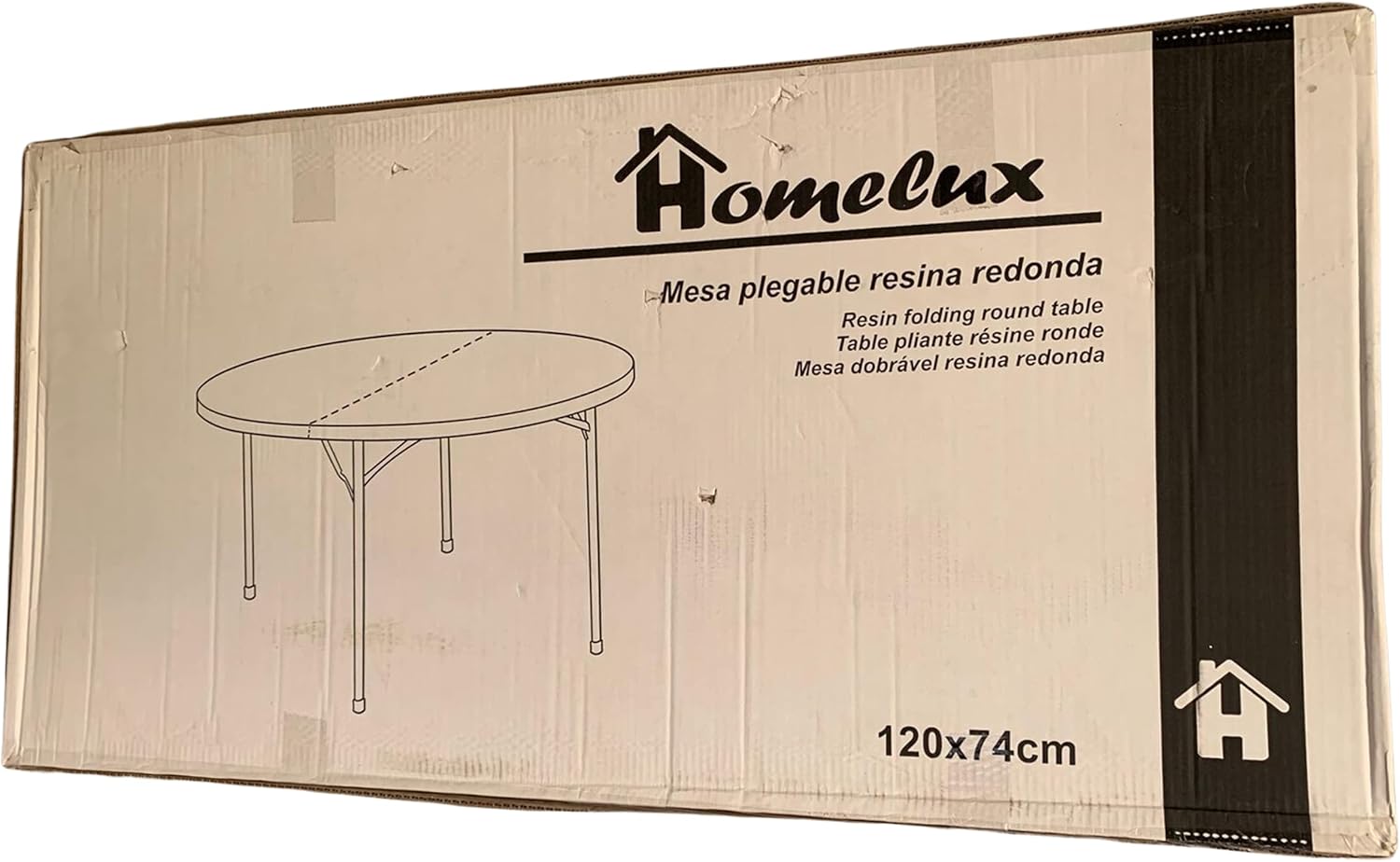 HomeLux 710091 Resin Folding Table, Round, 120 cm Height 74 cm, Multicoloured
