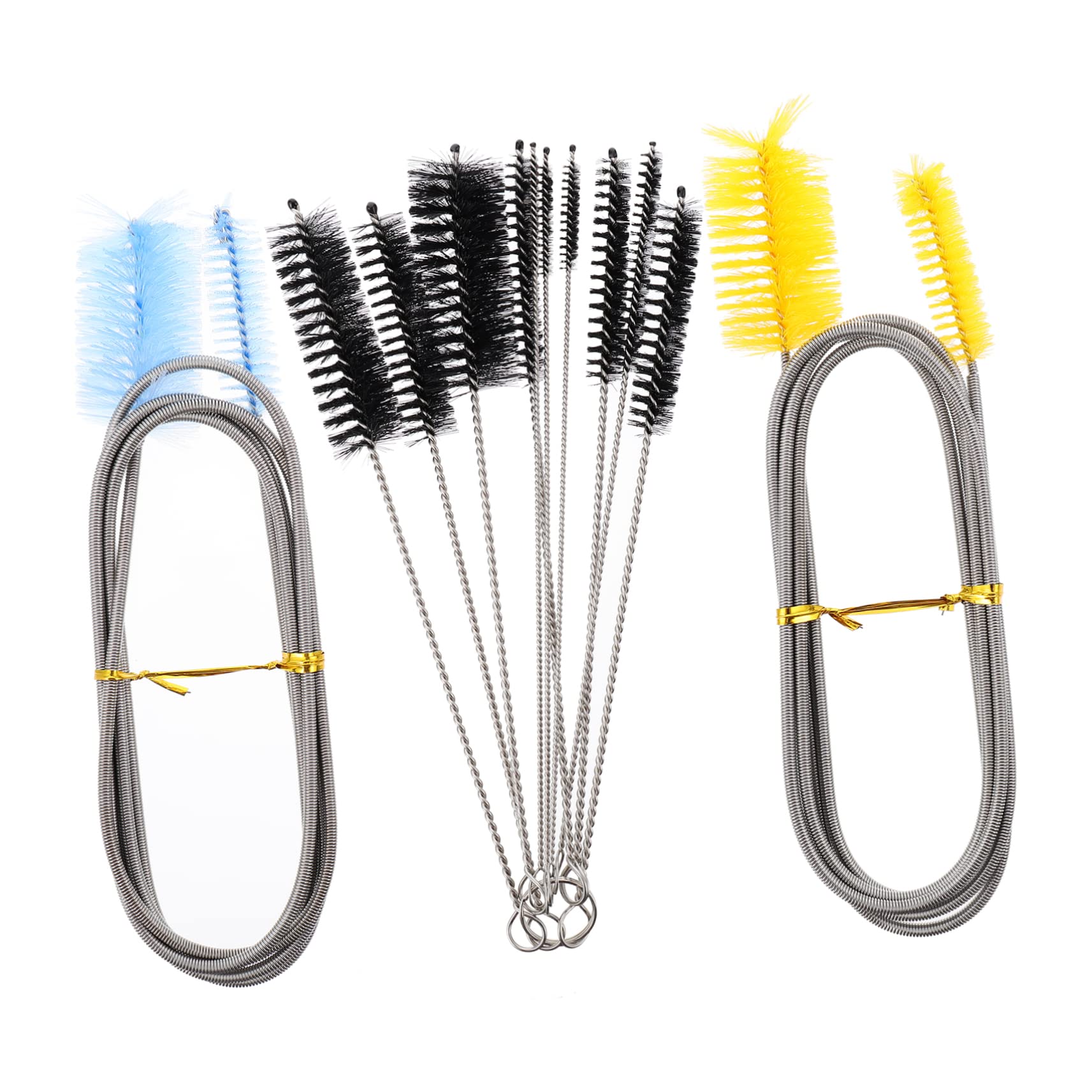 COSMEVIVI 12pcs Set Double-Ended Stainless Steel Fish Tank Cleaning Brush U-Shaped Tube Brush Flexible Water Aquarium Cleaning Tools