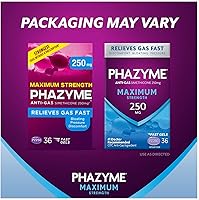 Vista 2 de Phazyme Alivio de gases y hinchazón de máxima resistencia, funciona en minutos, 36 geles rápidos (paquete de 2)