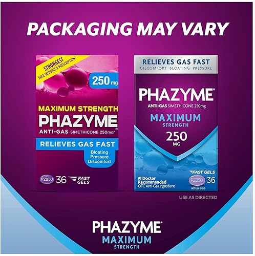 Miniatura 2 de Phazyme Alivio de gases y hinchazón de máxima resistencia, funciona en minutos, 36 geles rápidos (paquete de 6)