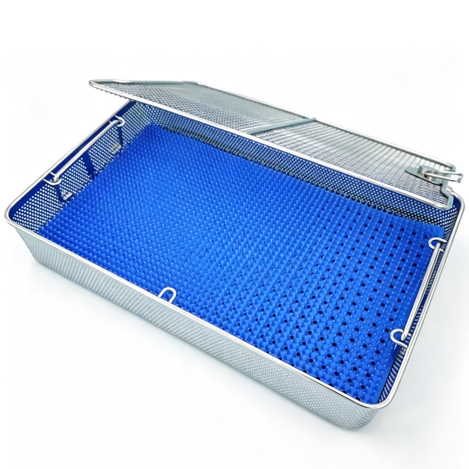 Bandeja para dispositivos médicos de 30x20cm con tapa y base de silicona