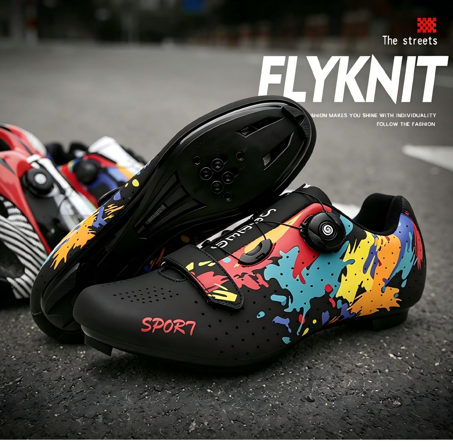 Zapatos de Ciclismo para Hombre Mujer, Bicicleta de Carretera MTB Zapatillas de Ciclismo Unisex Adulto compatibles con Pedal SPD-SL e instalación Compatible SPD/Look KEO Cleats 36-47