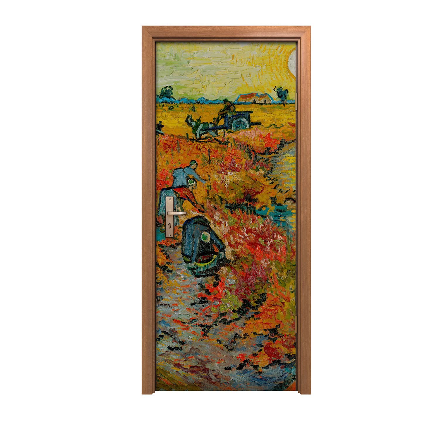 Autocollant de porte vignoble rouge 80x200cm pour sublimer votre cuisine