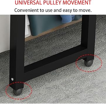 Overbed Table, Over Bed Table with Wheels, Rolling Bed Table, Large Bed Desk with Surrounding Baffle, Works as Bar Table, Dining Table or Laptop Bed Table