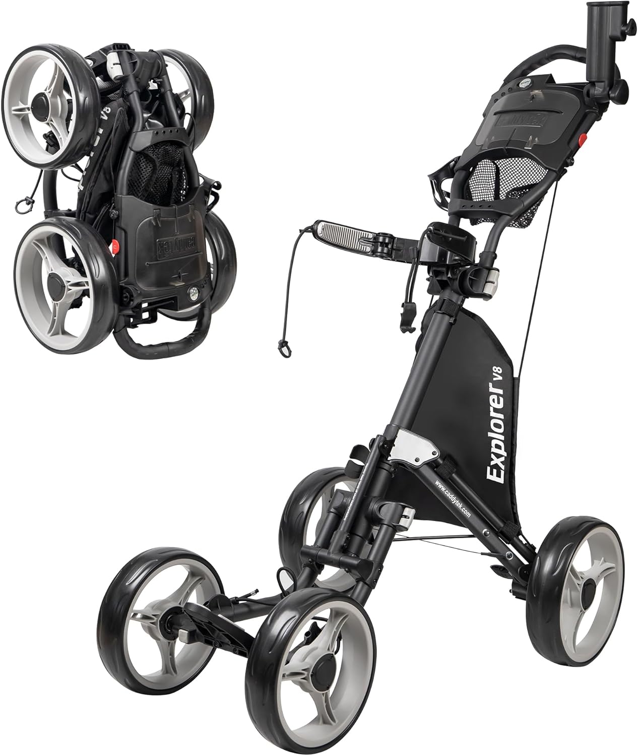CaddyTek Explorer V8 - SuperLite 4 Wheel Golf Push Cart