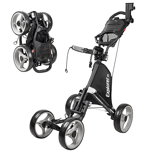 CaddyTek Explorer V8 Ultra Light 4 Wheel Golf Trolley