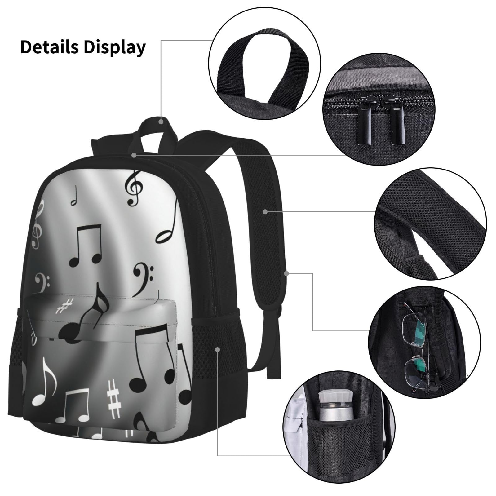 Zaino, borsa portapranzo, astuccio, set da 3 pezzi, per lavoro e