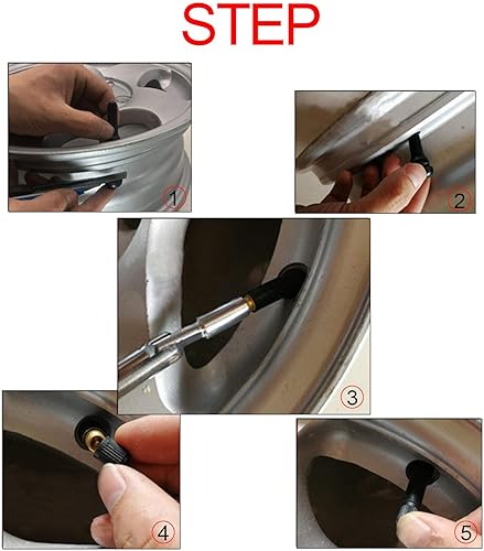 Miniatura 4 de QISF - 100 piezas TR413 y TR414 de longitud estándar de goma negra para orificios de llanta sin cámara de 0.453 pulgadas y 0.453 in (50 piezas TR413