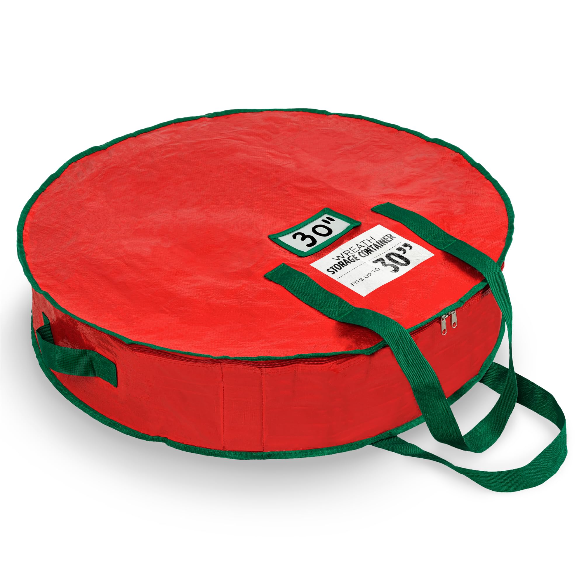 Handy Laundry Christmas Wreath Storage Bag - Durable, Tarp Material, Zipper, Sturdy Carry Handles, Pest Protection - Ideal Home, Garage Organization for Seasonal Holiday Wreath Decorations (30")