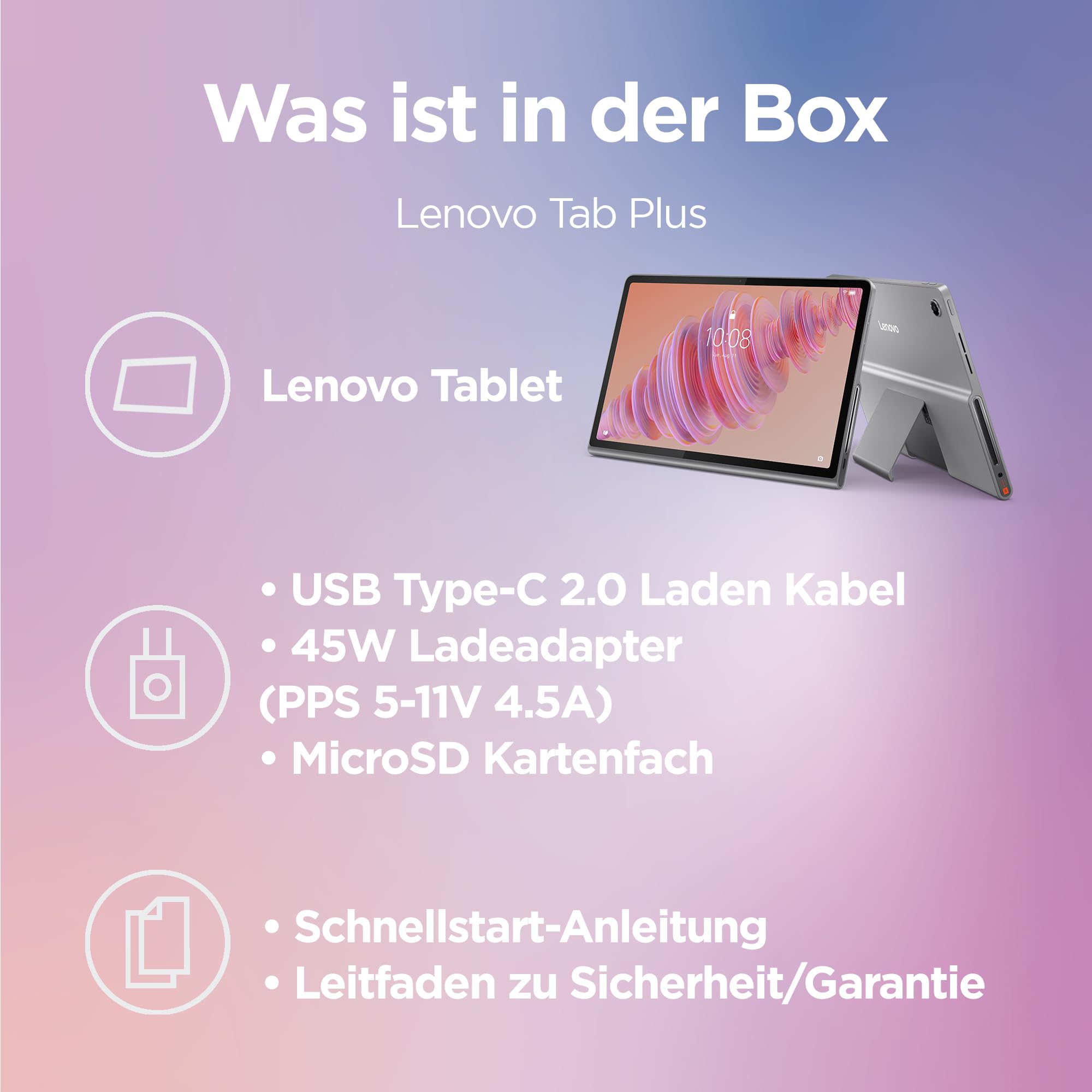 Lenovo Tab Plus Tablet | 11,5" 2K Touch Display | Mediatek Helio G99 | JBL Soundsystem mit 8 Lautsprechern | 8GB RAM | 256GB UFS 2.2 | Android | grau