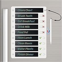 Autonomier Upgrade 1Pack LCD Writing Tablet Magnetic Chore Chart, to Do List ADHD Tool, 10.3"X7.1" One-Click Clear Digital Rewritable Board for Fridge with 8 Sliders