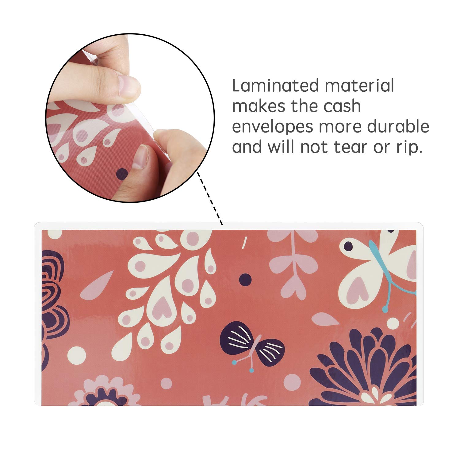 Soligt 12 Extra Durable Laminated Budget Envelopes with 12 Budget Sheets and Labels for Cash System