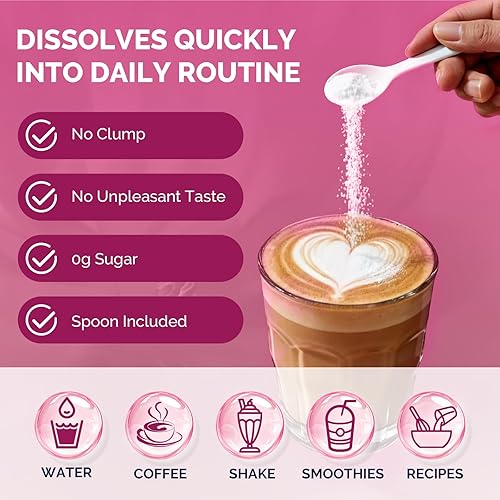 Miniatura 7 de DRFOSTER Polvo de péptidos de colágeno múltiple para mujeres, tipo I, II, III, V, X, polvo de colágeno hidrolizado con complejo de belleza, vitamina