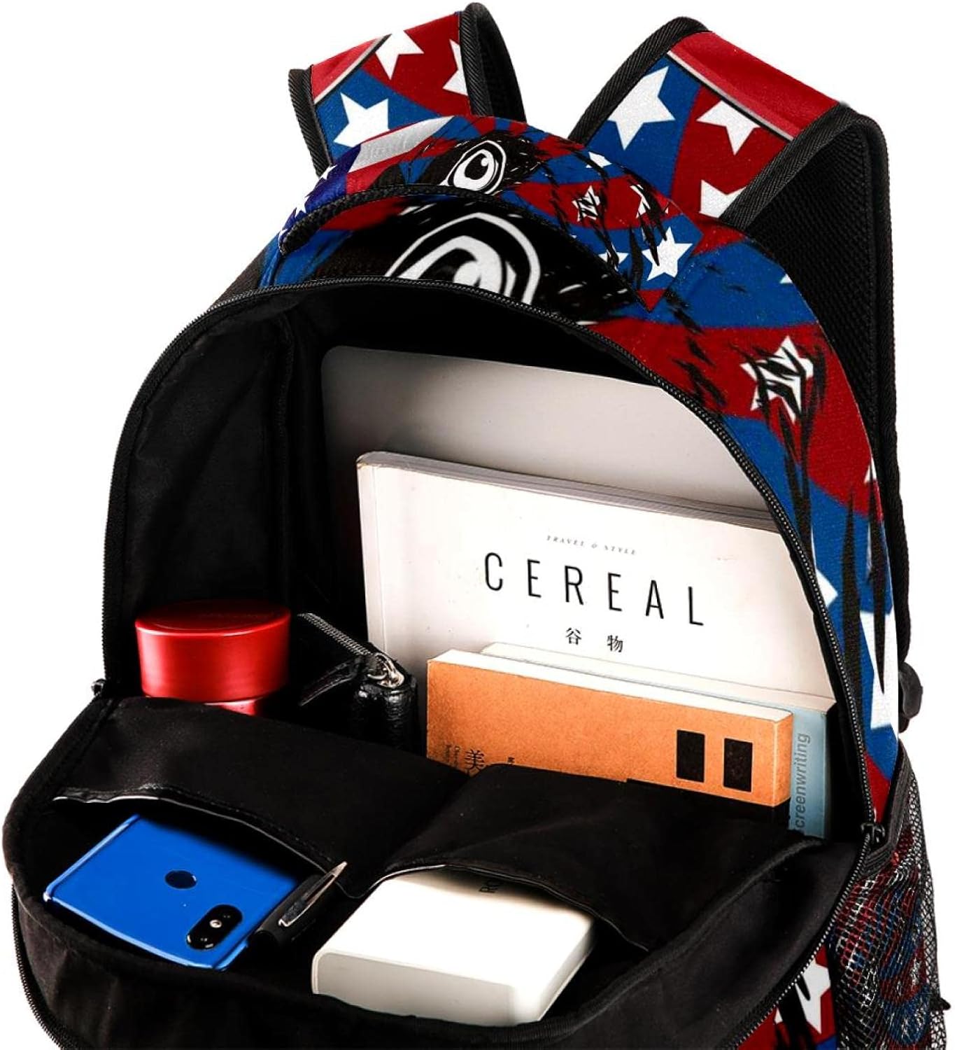 [WOSHJIUK] スクールバックパックトラベルバッグ、7月4日独立記念日イーグル、アウトドア ウォーク用デイパック スモール サ