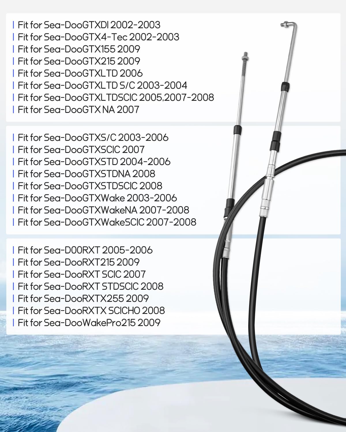 Cable de marcha atrás compatible con Sea-Doo GTX RXT Wake Pro, reemplazo 277000948 268000039 268000030 268000020