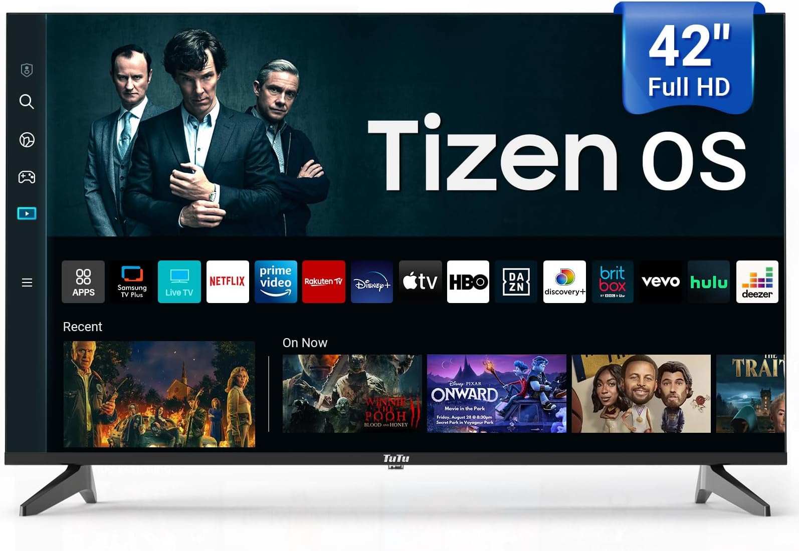 42 Inch 1080P FHD Smart TV with Tizen OS TV Compatible HDR, Full HD Slim Design Smart TV or Monitor with HDMI, Dolby Audio, Voice Remote, Stream Live(2025 Model)
