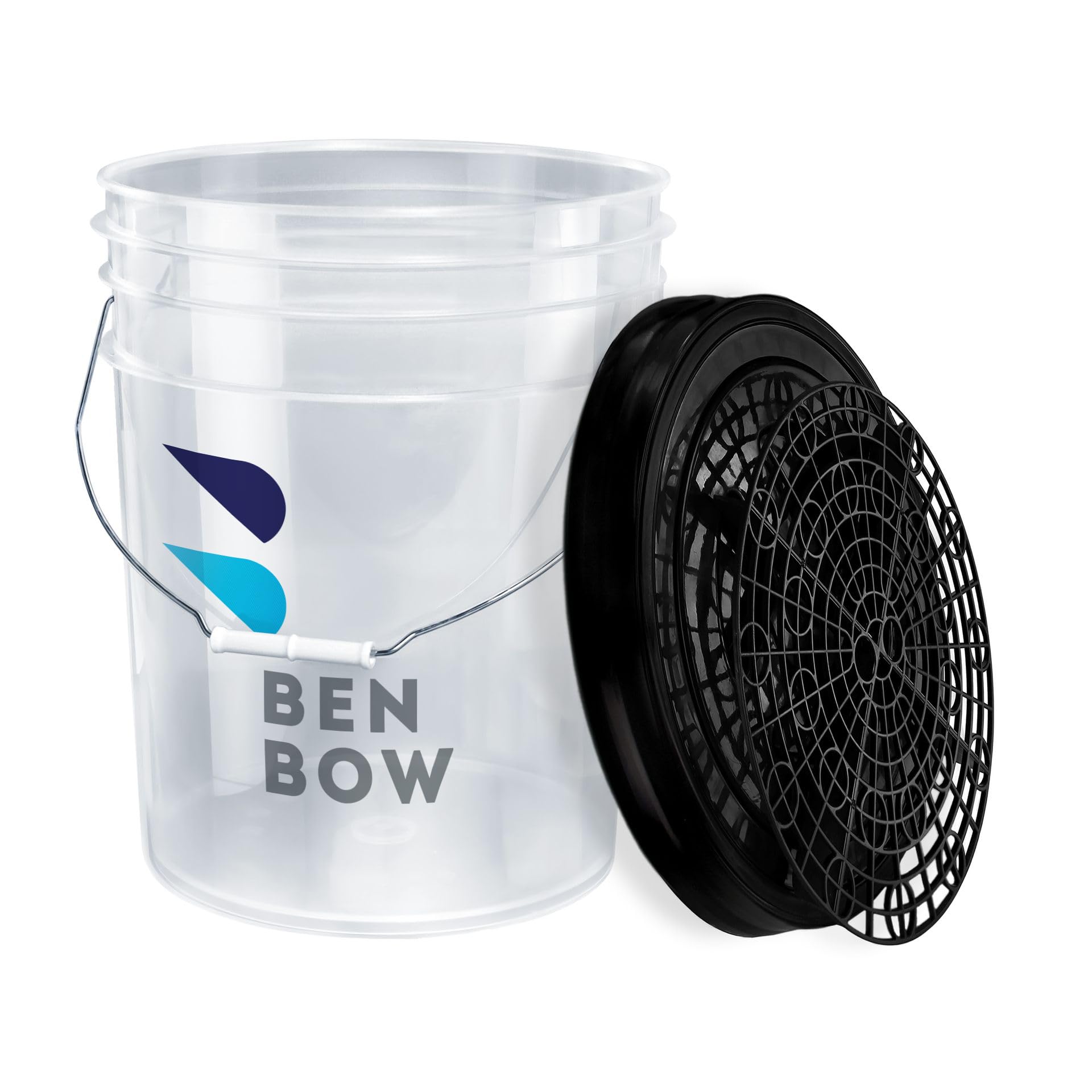 BENBOW Professional Set Washing Bucket with Lid and Dirt Strainer - 20 Litres Transparent - Durable and Versatile, Perfect for Car Wash