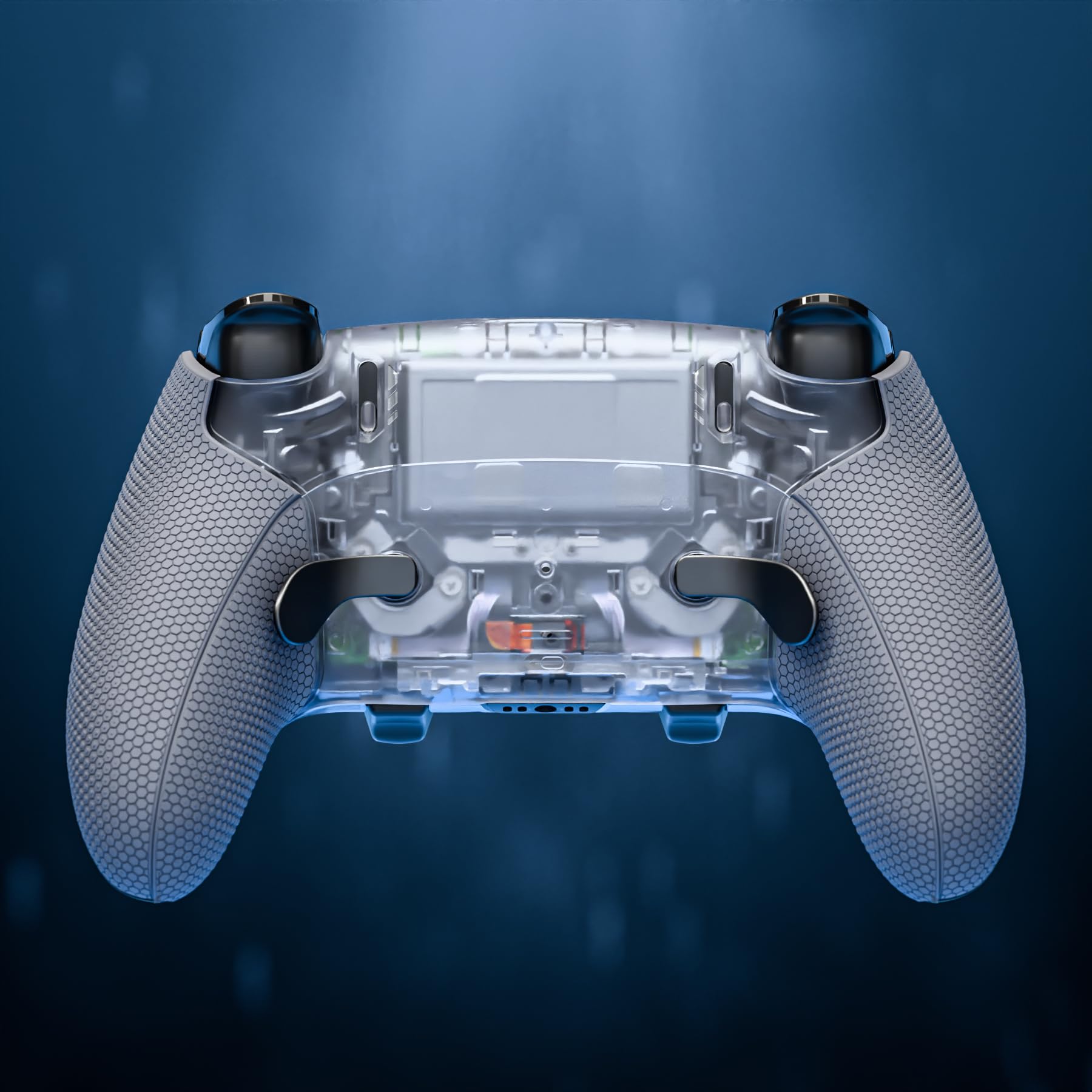 eXtremeRate Beyond-Arc Coque Arrière pour ps5 Edge Manette avec Grip en Caoutchouc & Coque Décorative de Remplacement pour ps5 Edge Controller-Gris Plomb Foncé